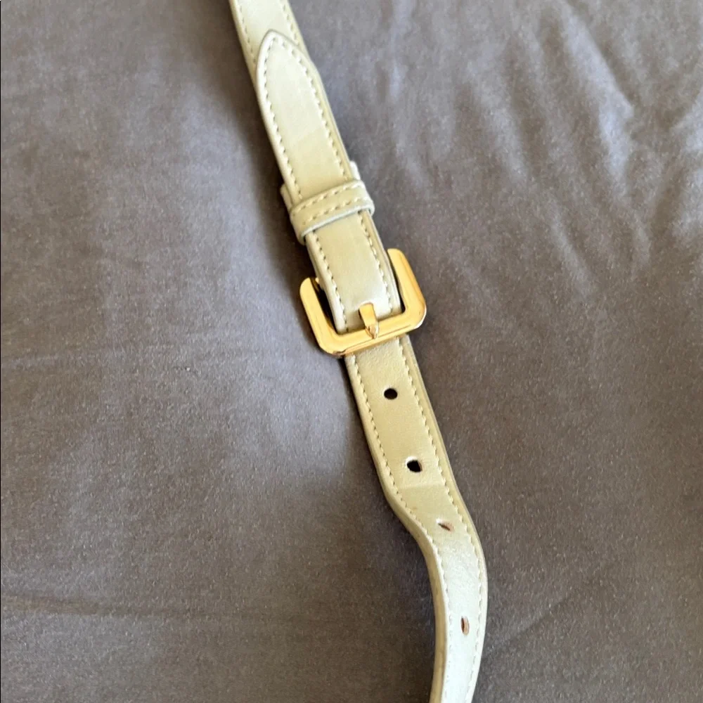 Prada Nylon Ruche Logo Plaque with Gold Hardware/ Beige - Picture 10 of 10